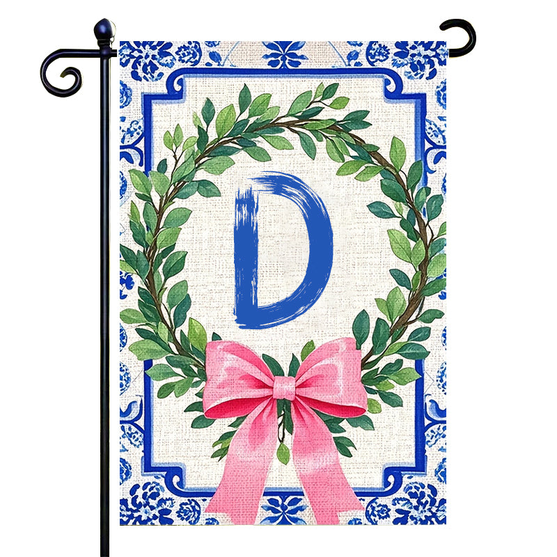 Letter Floral Garden Flag