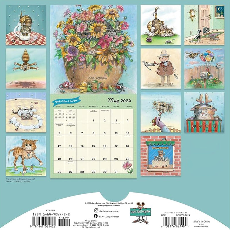 Cats Monthly Wall Calendar