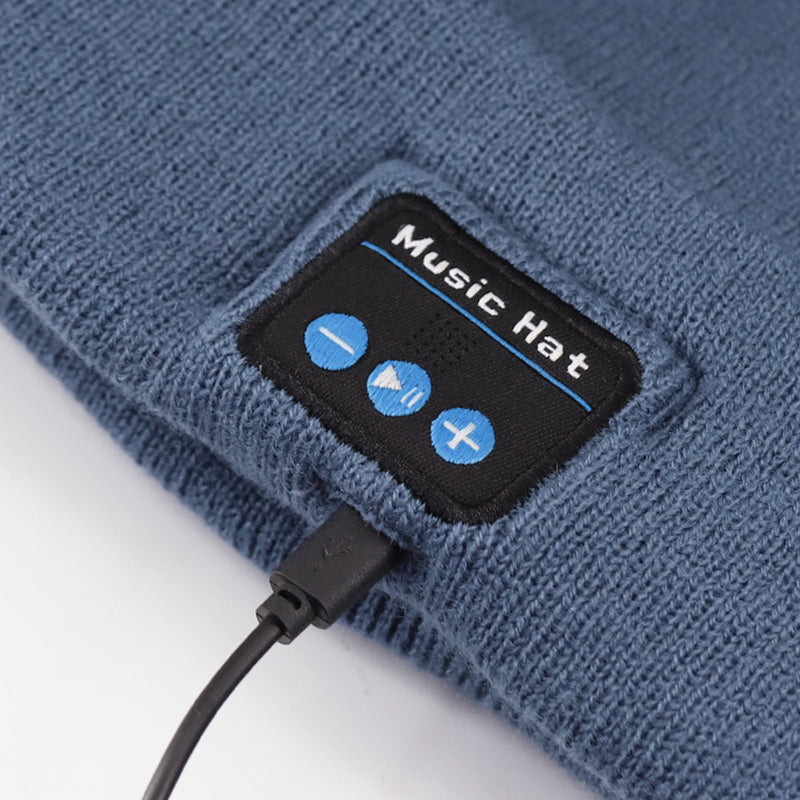 LED Bluetooth Warm Beanie Rechargeable Wireless Headset Hat Unisex