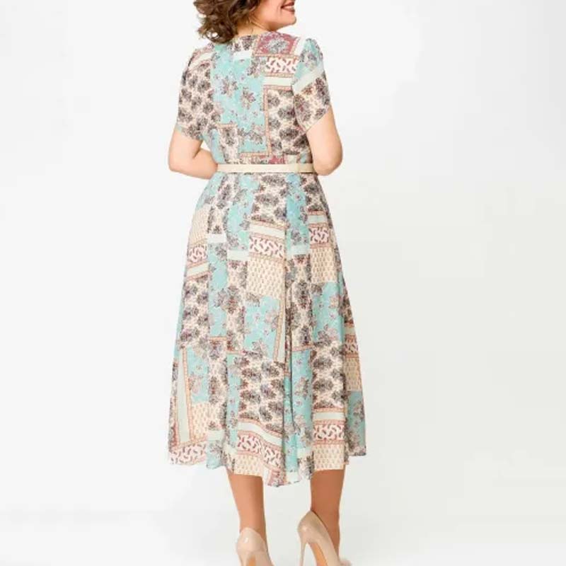 Comfortable and Elegant Patchwork Printed Dress