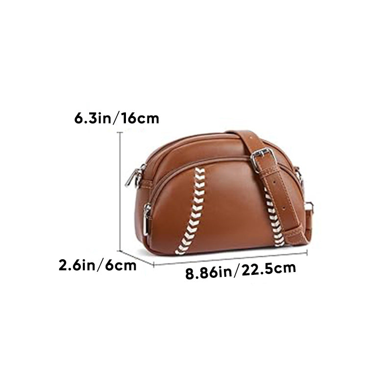 Baseball shaped shoulder bag