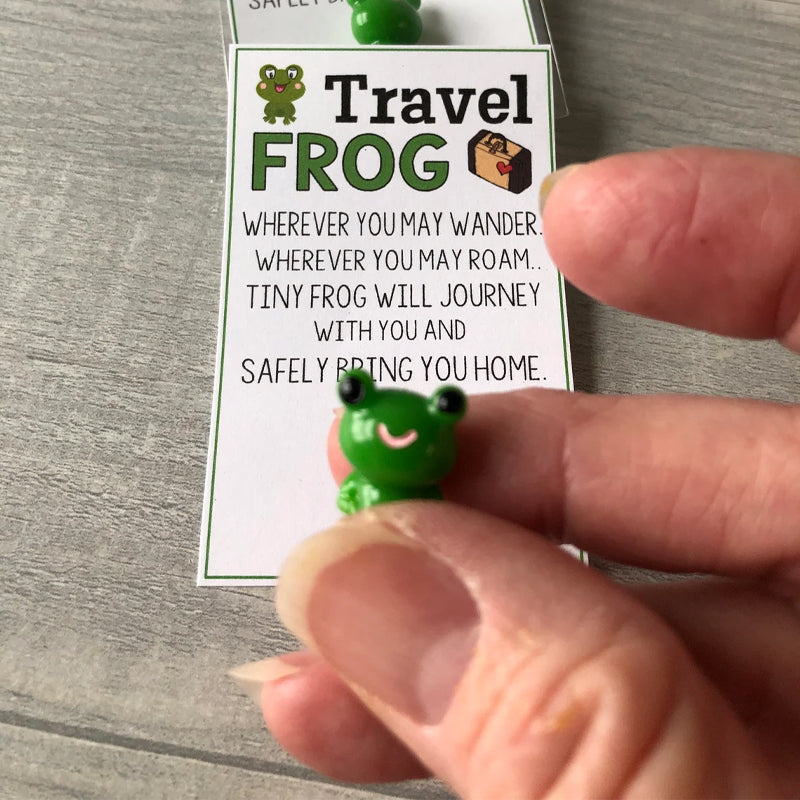 TRAVEL FROG mini adorable froggy Greeting Cards