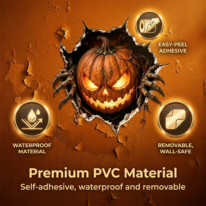 Halloween Spooky Cracked Wall 3D Decal Decoration