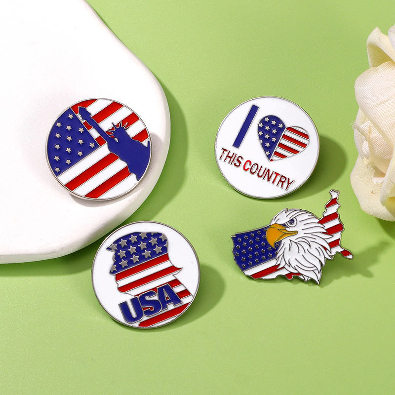 Independence Day Brooch Badge