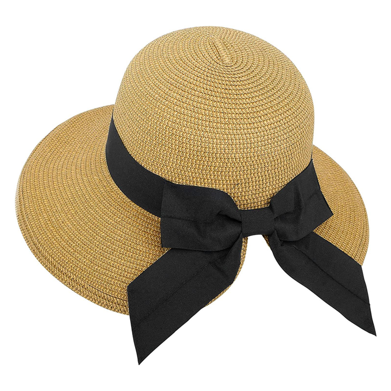 Parasol Straw Hat with Bow