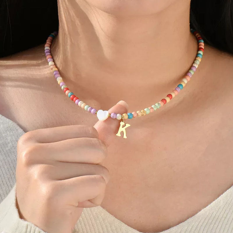 Colorful Beads Initial Choker