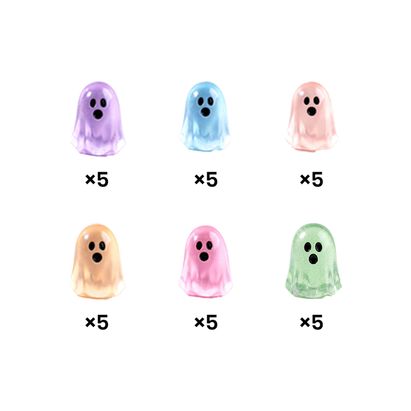 Glow In Dark Cute Ghost Resin Bead Set