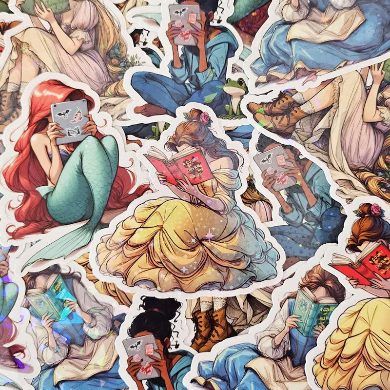 Princess Book Reading Sticker