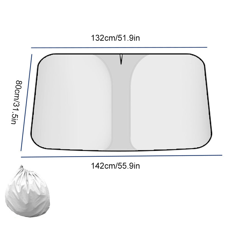 Titanium Silver Thickened Car Windshield Sun Shade