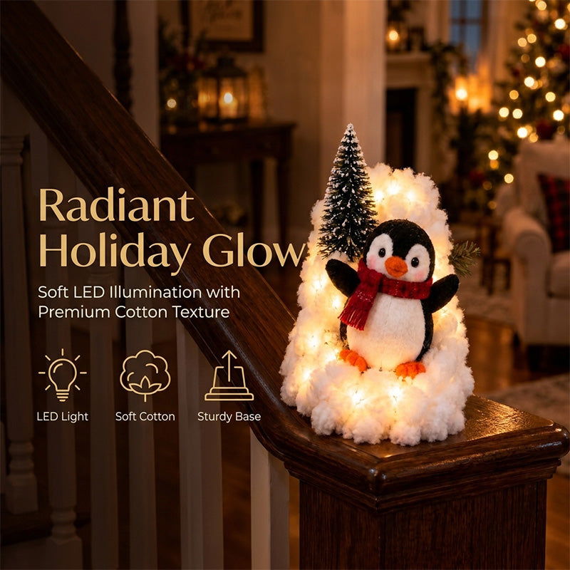 Penguin Christmas Stair Snow Decoration