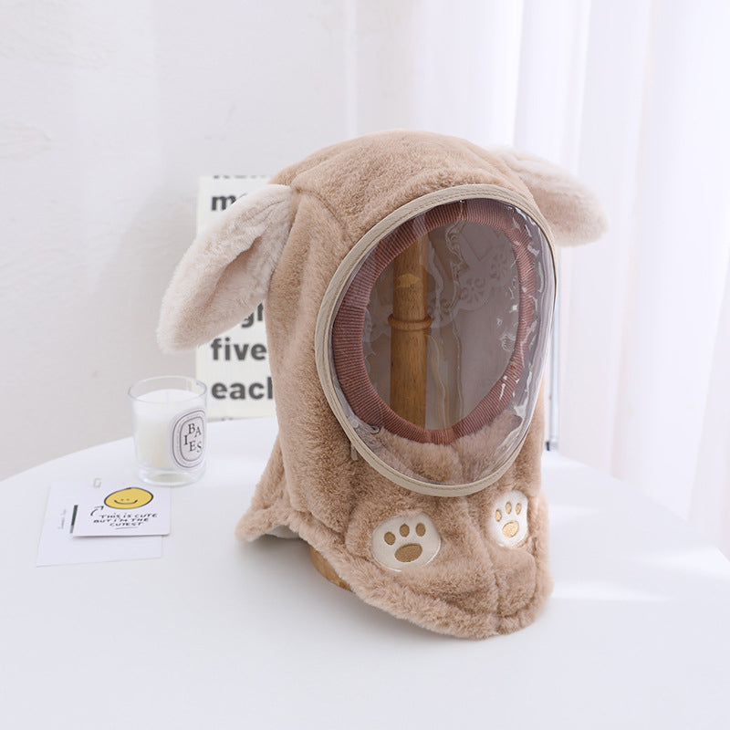 Hooded Fleece Hat with Visor  Wind