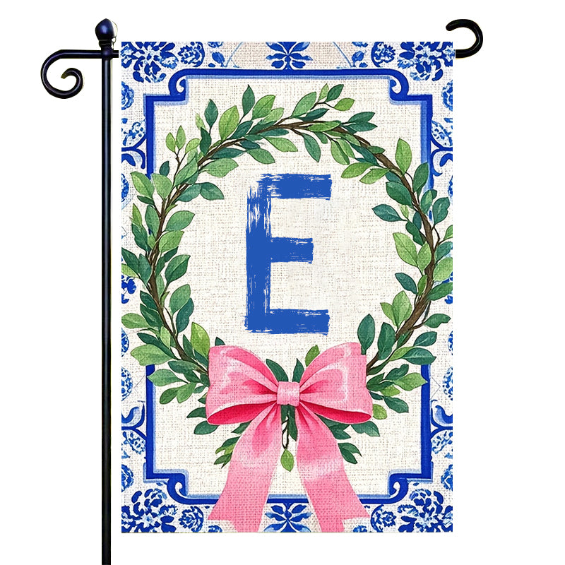 Letter Floral Garden Flag