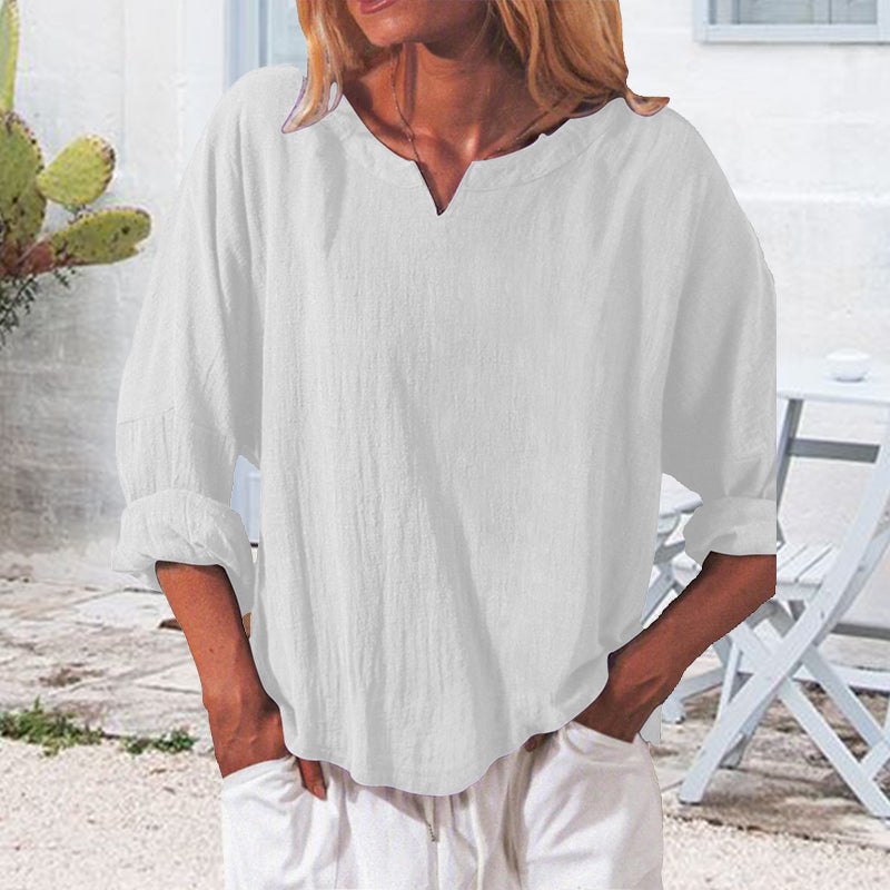 Womens Casual Solid V Neck T-shirt