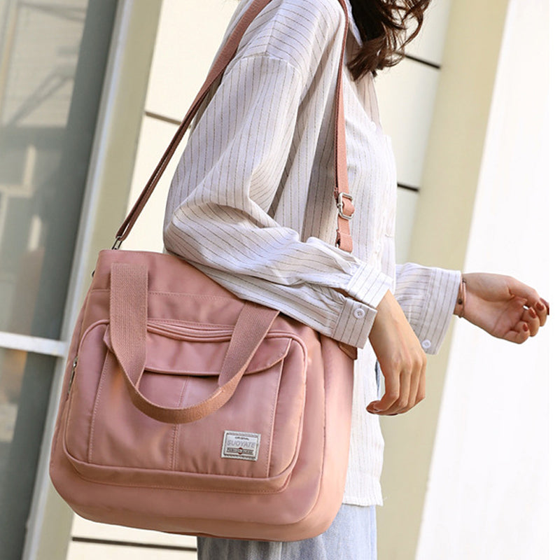 Large Capacity Solid Color Shoulder Bag