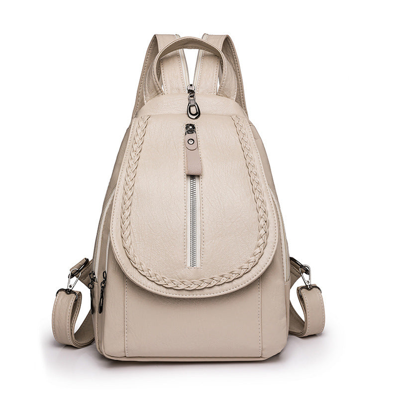 Twist Clamshell Leather Backpack