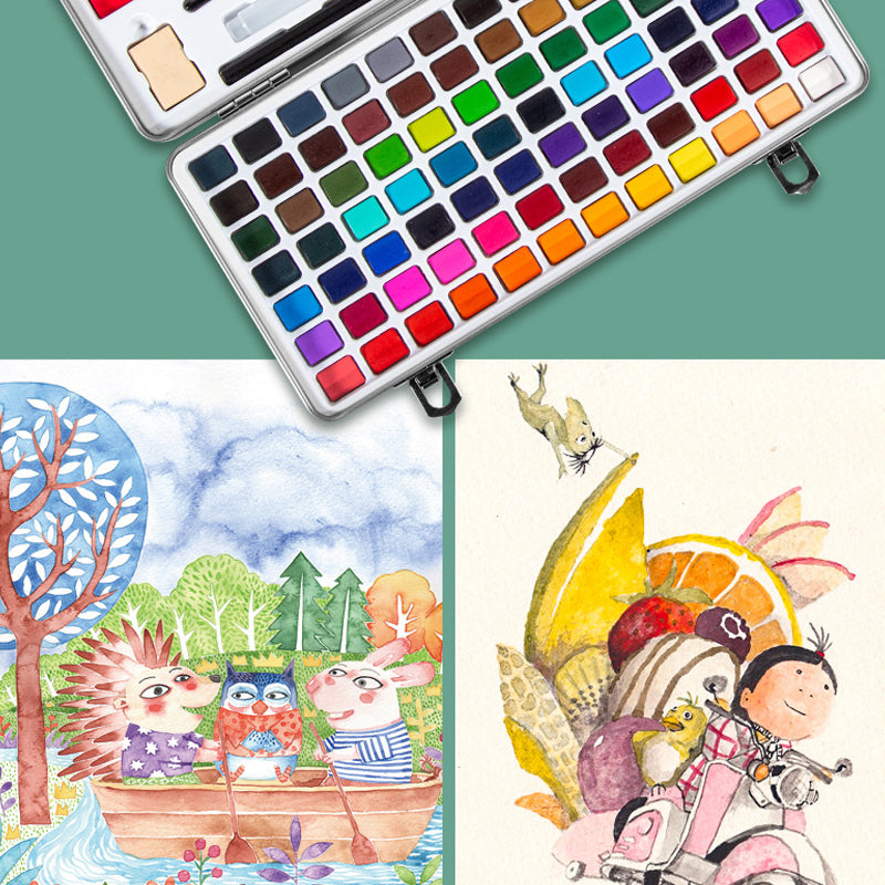 128 Color Solid Watercolor Set