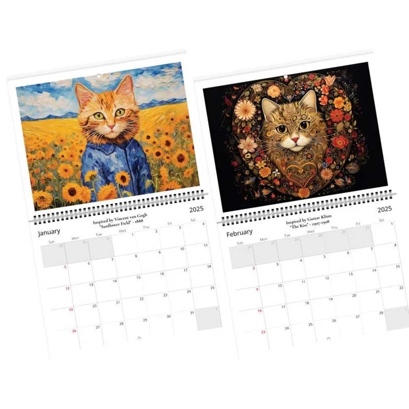 🐱Iconic Cat Art 2025 Calendar - Masterpieces Reimagined