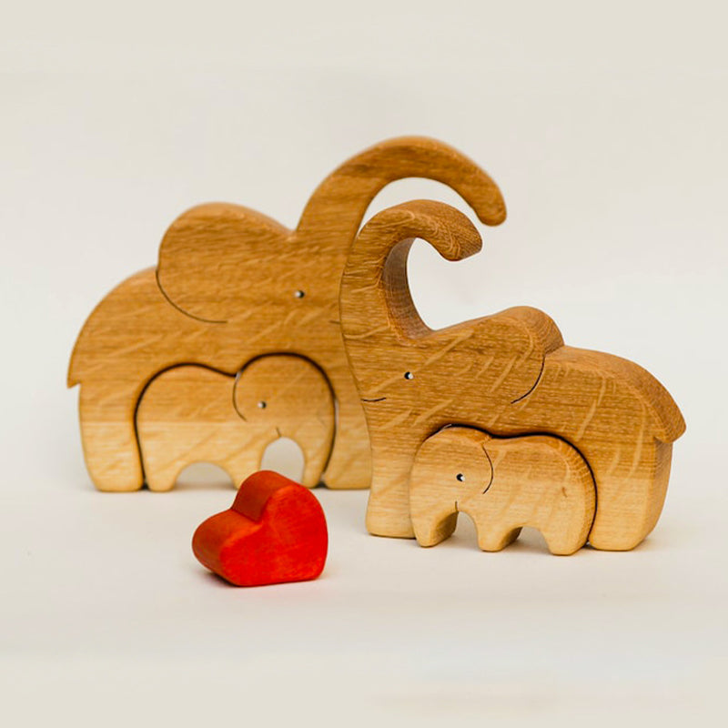 Wooden Elephant Family Puzzle