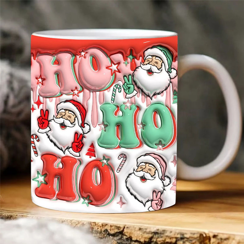 3D Christmas Gingerman Ceramic Coffee Mug