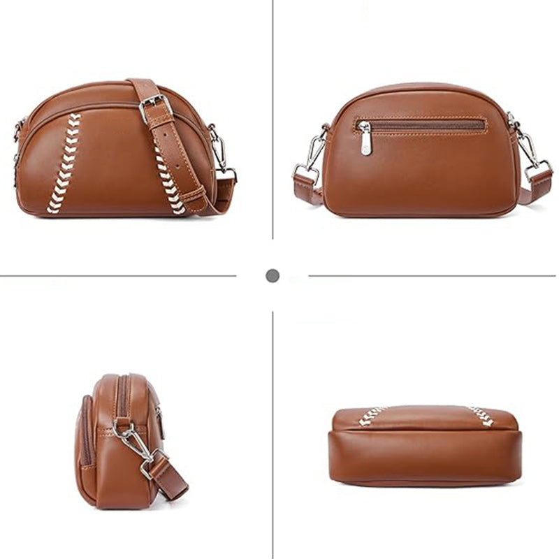 Baseball shaped shoulder bag