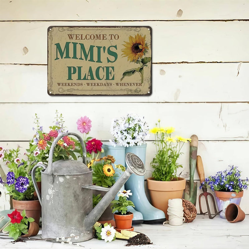 Vintage Farmhouse Sunflower Metal Sign