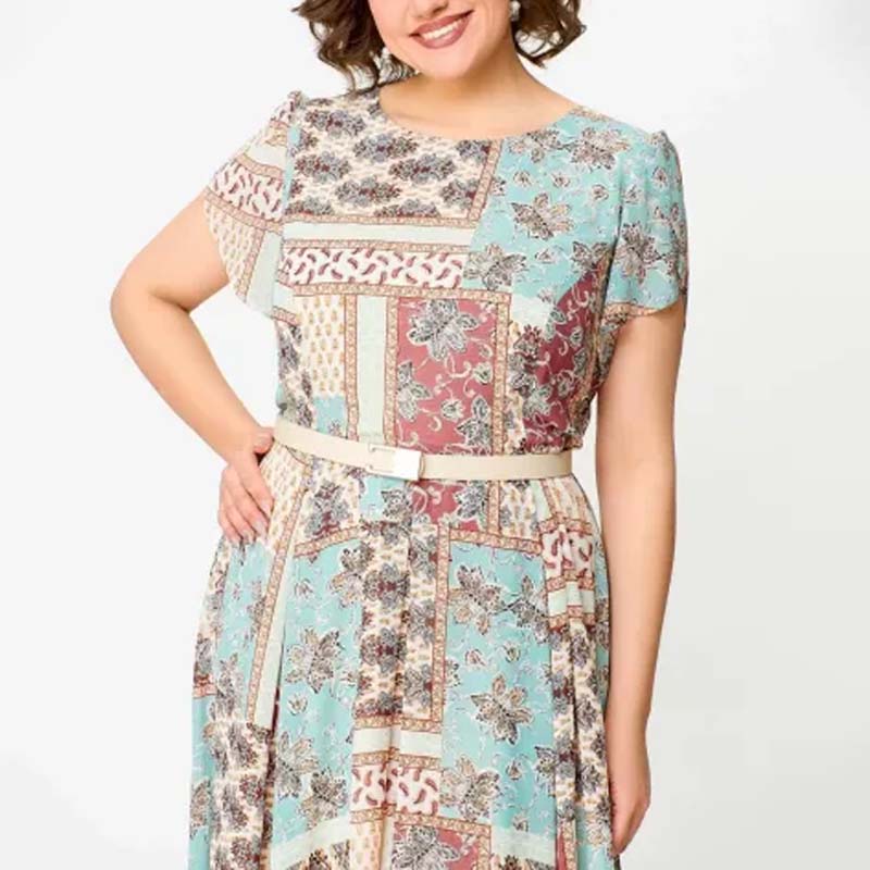 Comfortable and Elegant Patchwork Printed Dress