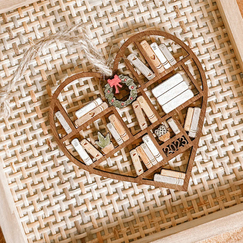 Personalized Heart Bookcase Ornament