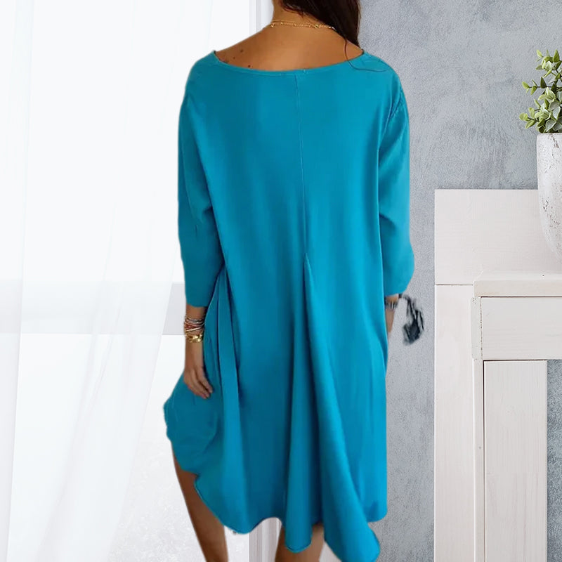 Women's V-Neck Side Pocket Dress