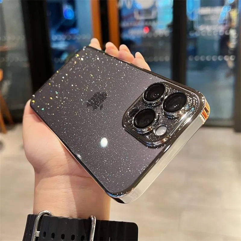 Electroplated Glitter Leaky Label Magnetic Phone Case