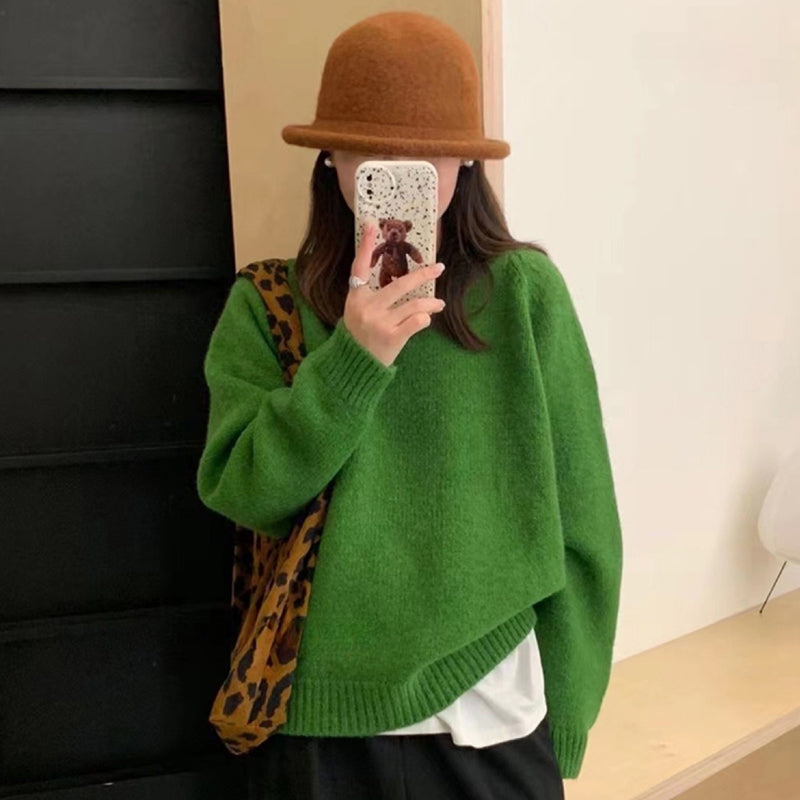 Crew neck candy coloured pullover jumper