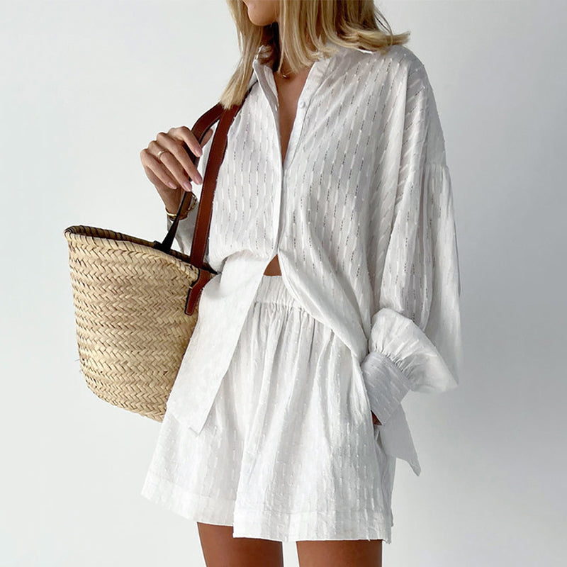 Jacquard Bubble Sleeve Suit