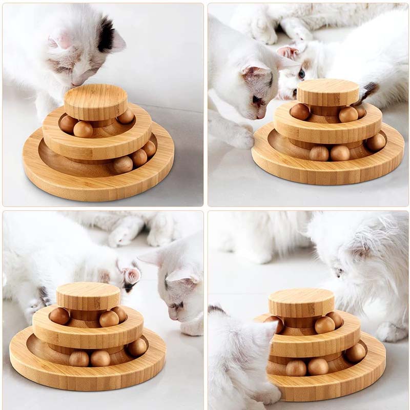 Hand Crafted Interactive Cat Ball Track Tower