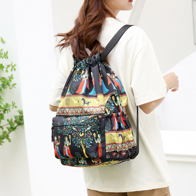 Ethnic Style Drawstring Shoulder Bag