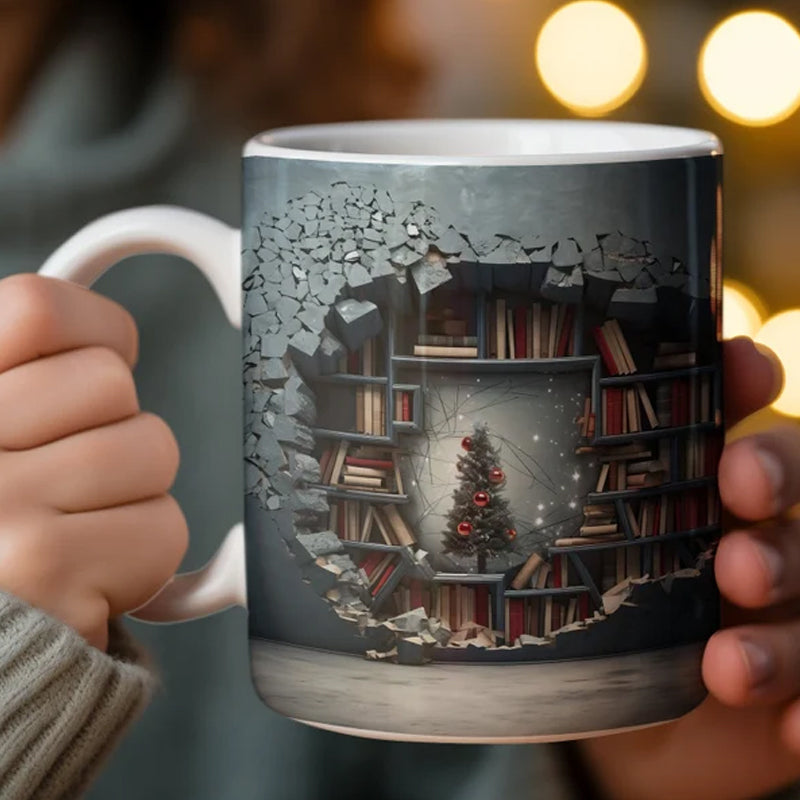 3D Bookshelf Coffee Mug