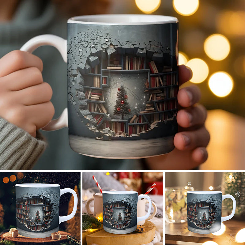 3D Bookshelf Coffee Mug