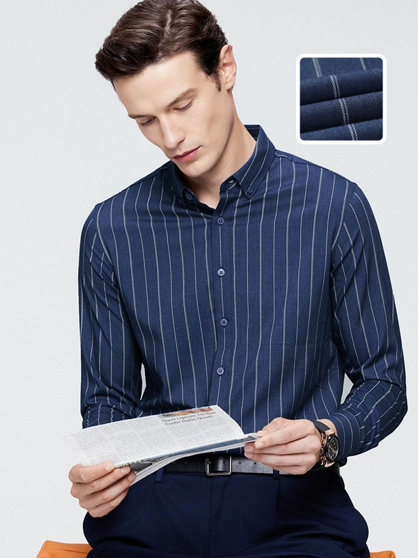 Business Versatile Striped Long Sleeve Shirt
