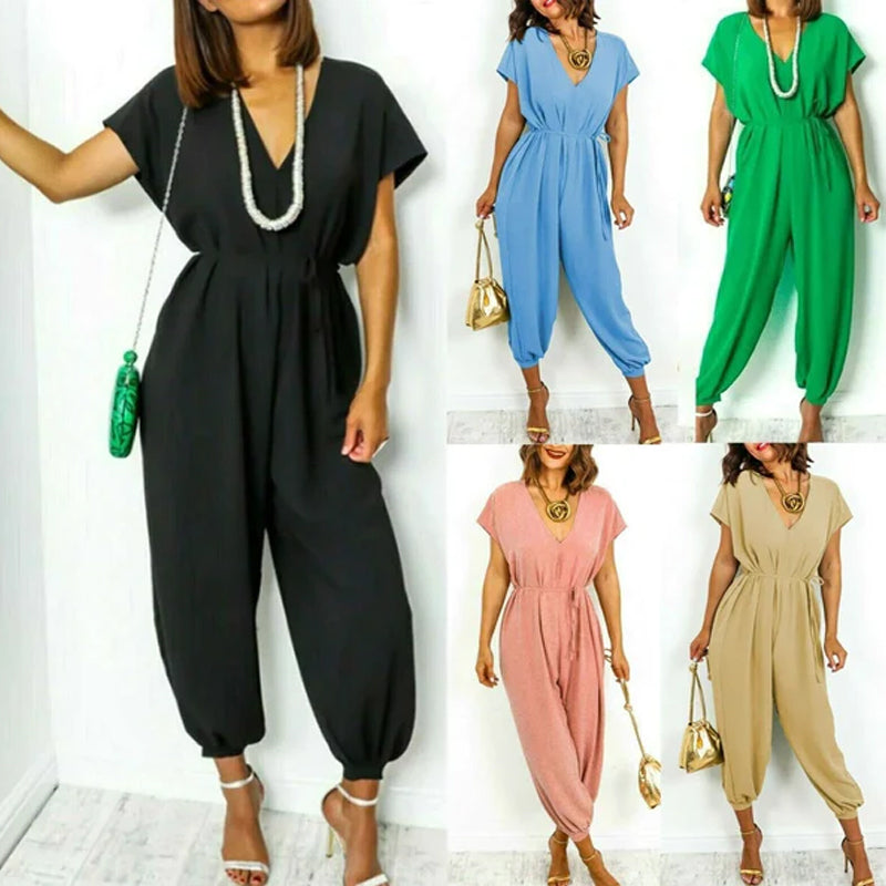 HAREM BELTED JUMPSUIT