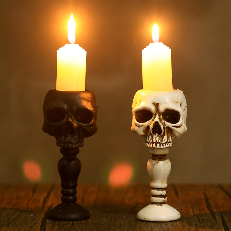 Cubic Skull Pillar Candle Holder