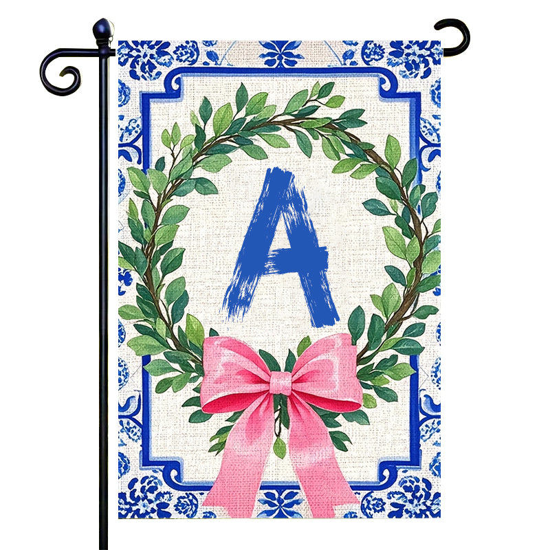 Letter Floral Garden Flag