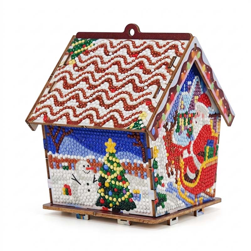 Christmas Cottage Diamond Paintings Hanging Ornament Kit
