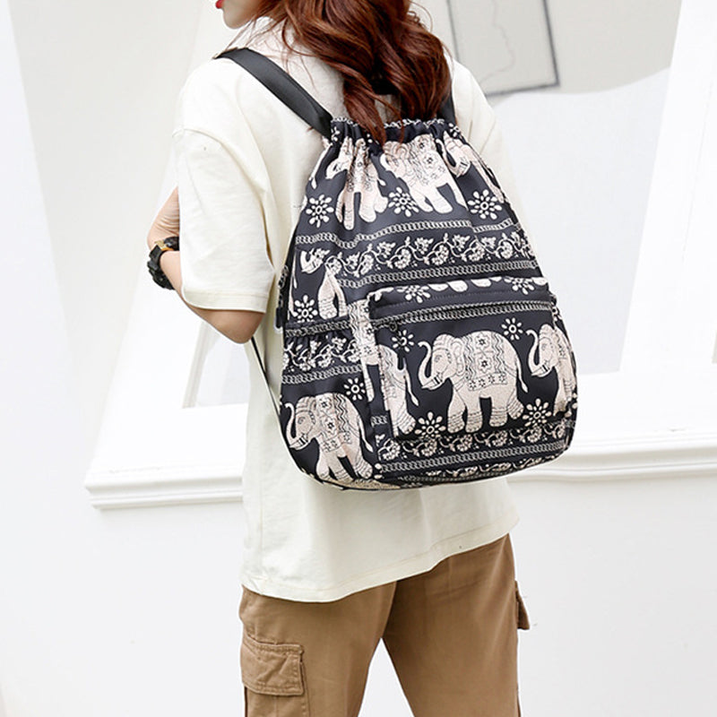 Ethnic Style Drawstring Shoulder Bag