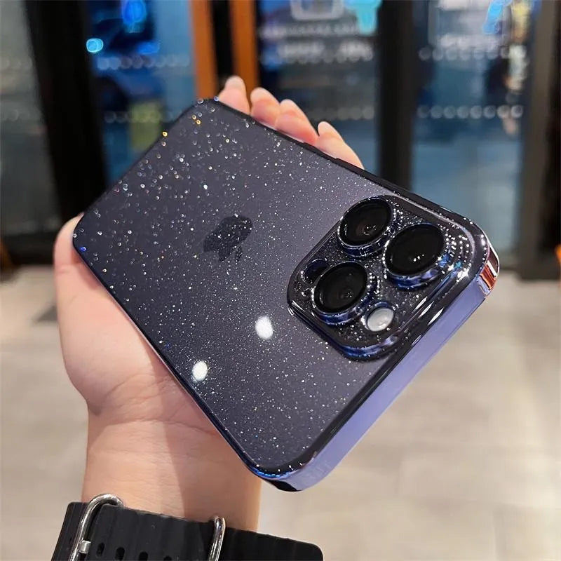 Electroplated Glitter Leaky Label Magnetic Phone Case