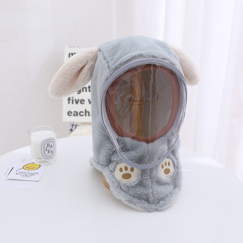 Hooded Fleece Hat with Visor  Wind