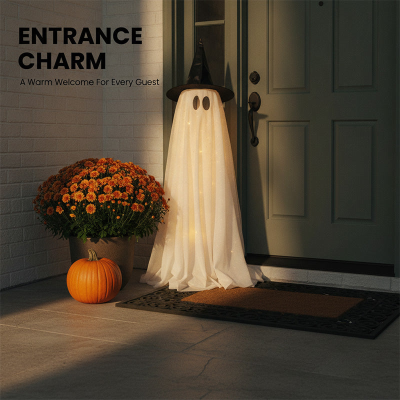 Halloween Spooky Lighted Ghost Decor Set