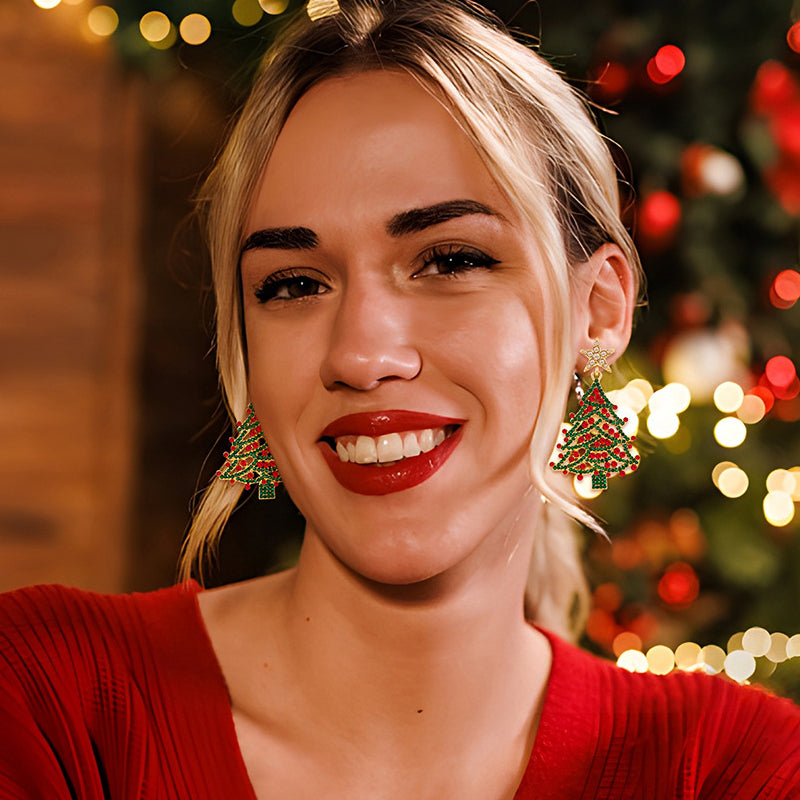Fashionable Christmas themed earrings