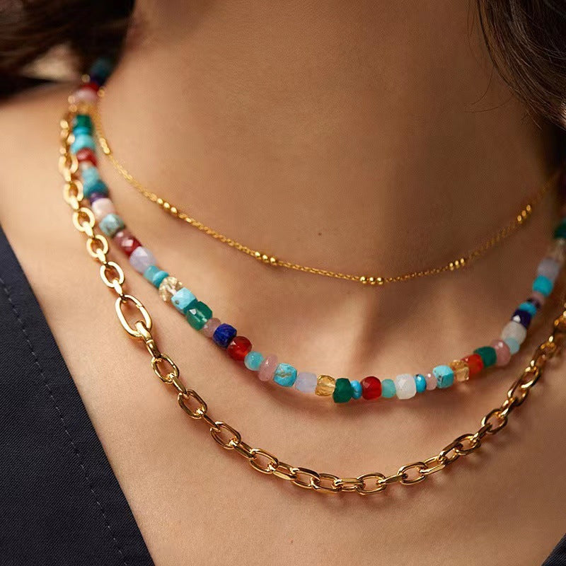 Freedom Beaded Gemstone Necklace