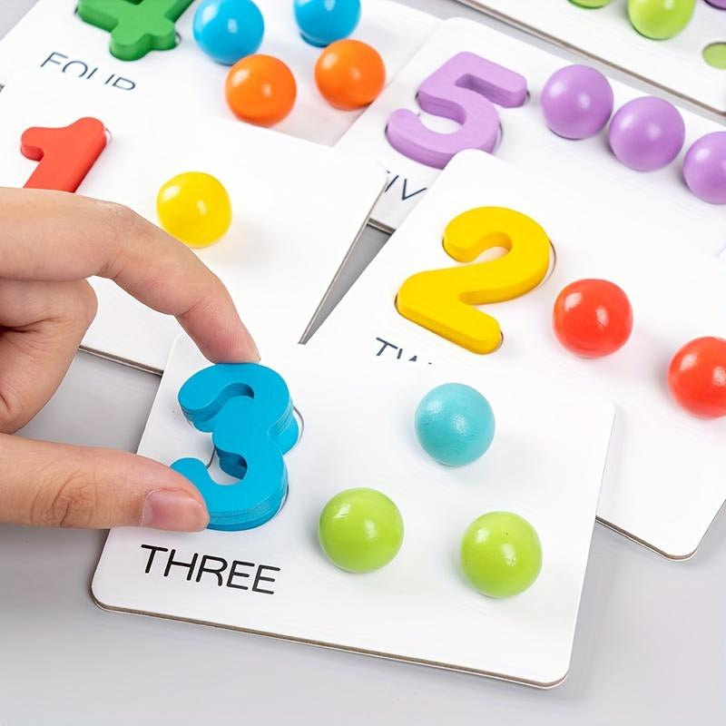 Montessori Arithmetic Math Toy Set – Silicone Digital Learning with Beads, Chopsticks & Spoons