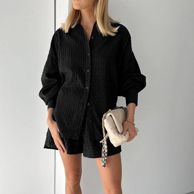 Jacquard Bubble Sleeve Suit