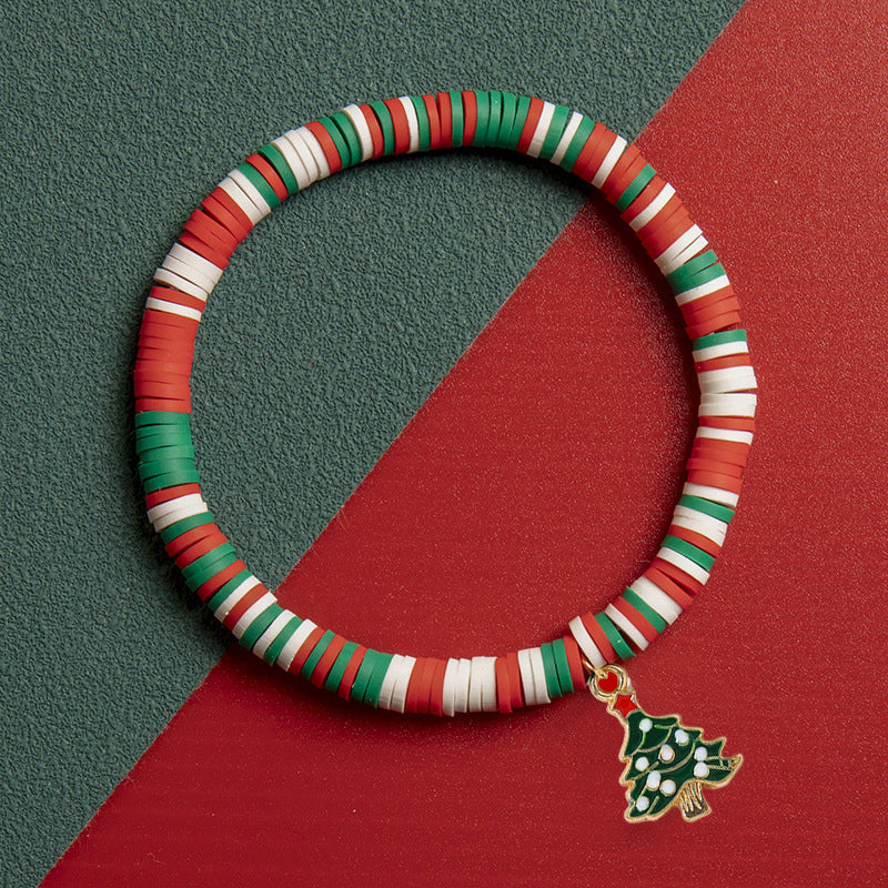 Christmas clay beaded bracelet