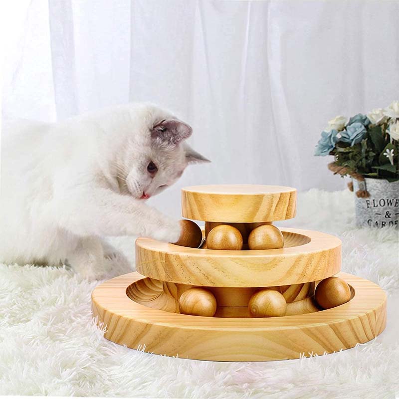 Hand Crafted Interactive Cat Ball Track Tower